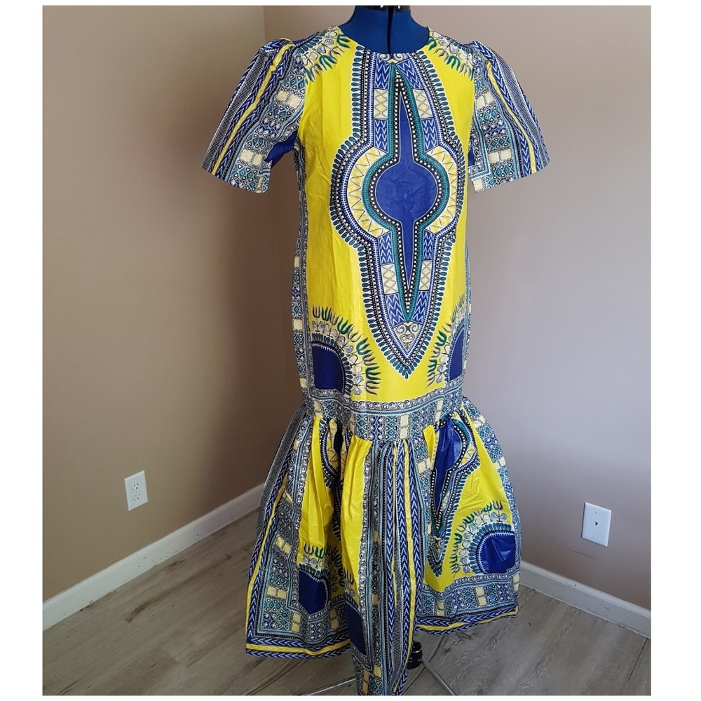Royal Yellow Dashiki Dress